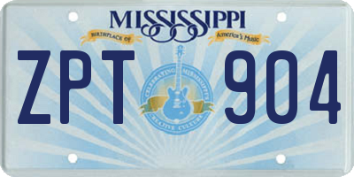 MS license plate ZPT904