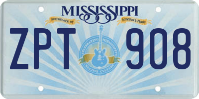 MS license plate ZPT908