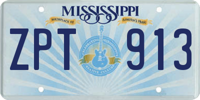 MS license plate ZPT913