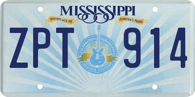 MS license plate ZPT914