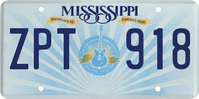 MS license plate ZPT918