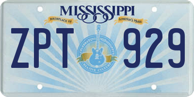MS license plate ZPT929