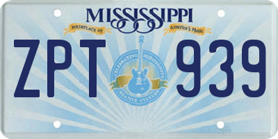 MS license plate ZPT939