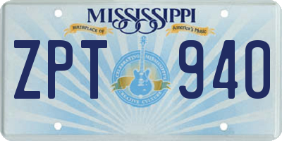 MS license plate ZPT940
