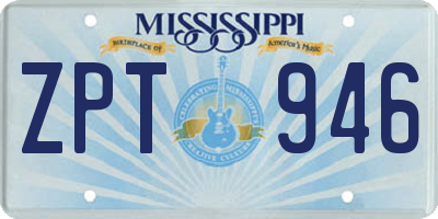 MS license plate ZPT946