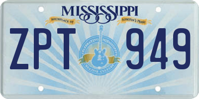 MS license plate ZPT949