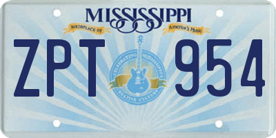 MS license plate ZPT954