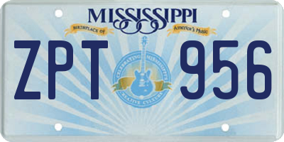MS license plate ZPT956