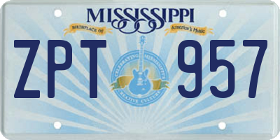 MS license plate ZPT957