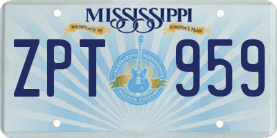 MS license plate ZPT959