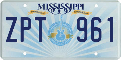 MS license plate ZPT961