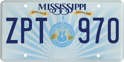 MS license plate ZPT970