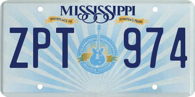 MS license plate ZPT974