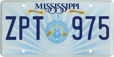 MS license plate ZPT975