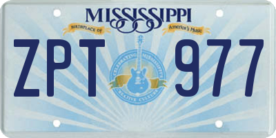 MS license plate ZPT977