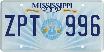 MS license plate ZPT996