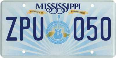 MS license plate ZPU050