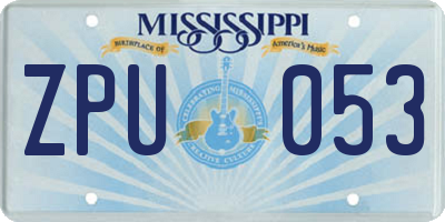 MS license plate ZPU053