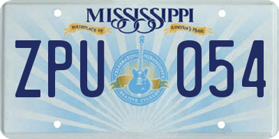 MS license plate ZPU054