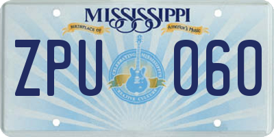 MS license plate ZPU060