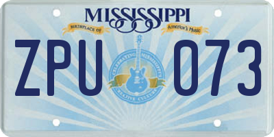 MS license plate ZPU073