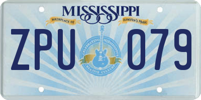 MS license plate ZPU079