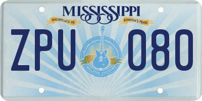 MS license plate ZPU080
