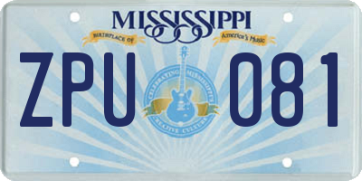 MS license plate ZPU081