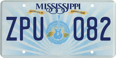 MS license plate ZPU082