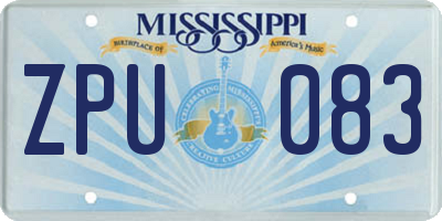MS license plate ZPU083