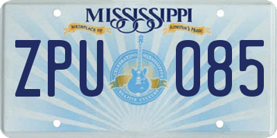 MS license plate ZPU085