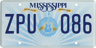 MS license plate ZPU086