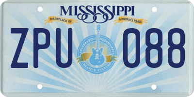 MS license plate ZPU088