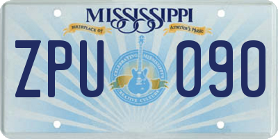 MS license plate ZPU090