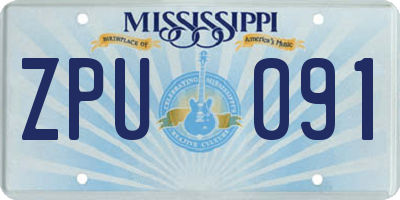 MS license plate ZPU091