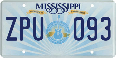MS license plate ZPU093