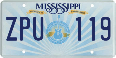 MS license plate ZPU119