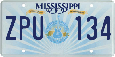 MS license plate ZPU134