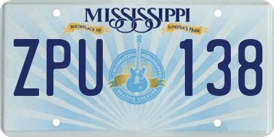MS license plate ZPU138