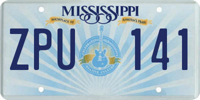 MS license plate ZPU141