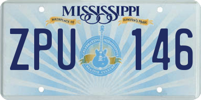 MS license plate ZPU146