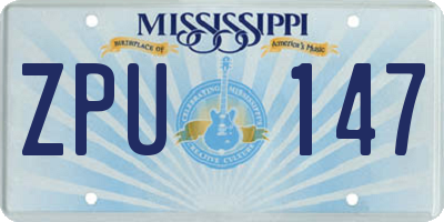 MS license plate ZPU147