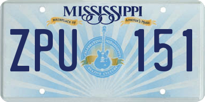 MS license plate ZPU151