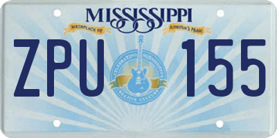 MS license plate ZPU155
