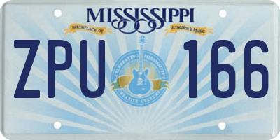 MS license plate ZPU166
