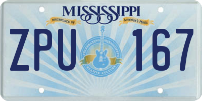 MS license plate ZPU167