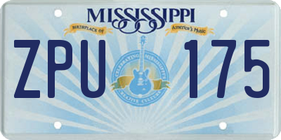 MS license plate ZPU175