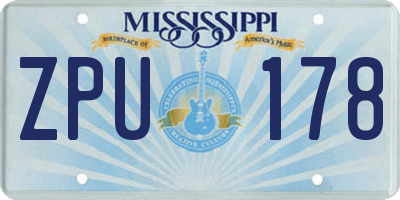MS license plate ZPU178