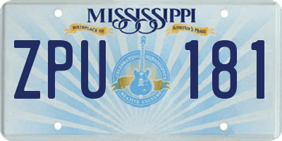 MS license plate ZPU181