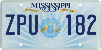 MS license plate ZPU182